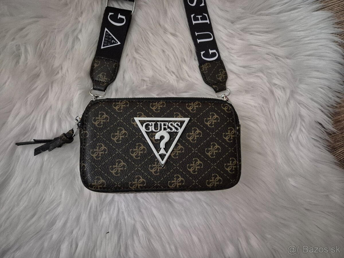 kabelka Guess crossbody hnedočierna