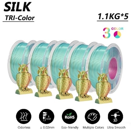 Trojfarebný PLA Silk Filament