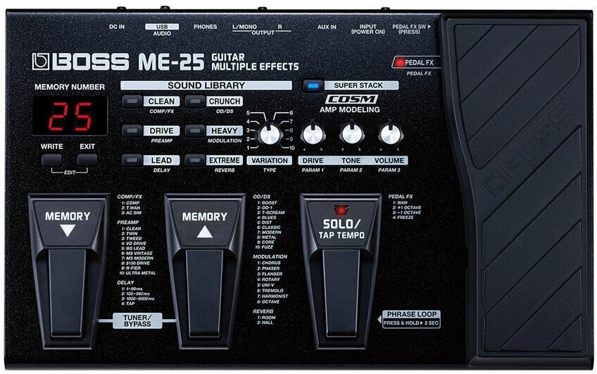 Boss ME-25 Guitar Multiple Effects.