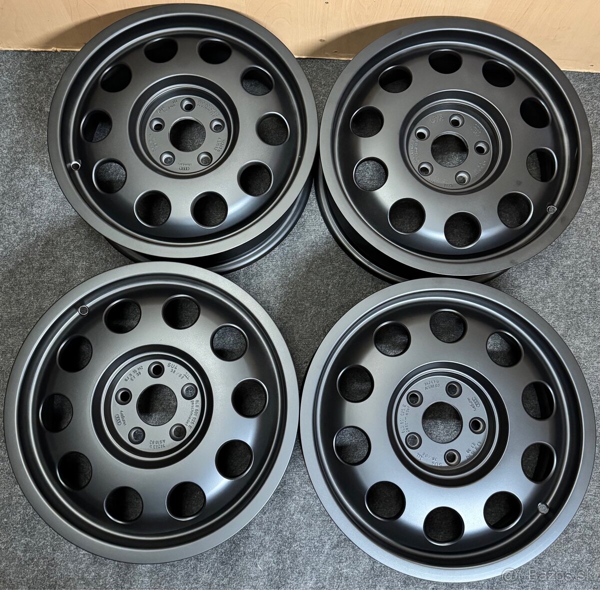 5x100 R15 Original Audi A3 ET 38 čierna matna