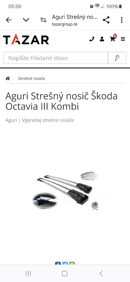 Predam stresne priecniky Aguri na Skodu Octavia III Combi