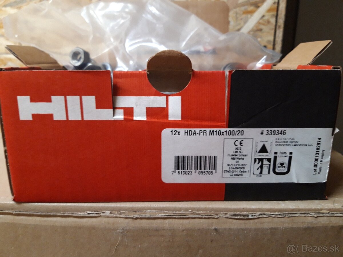 Predám HILTI kotvy HDA-PR  M10x100/20