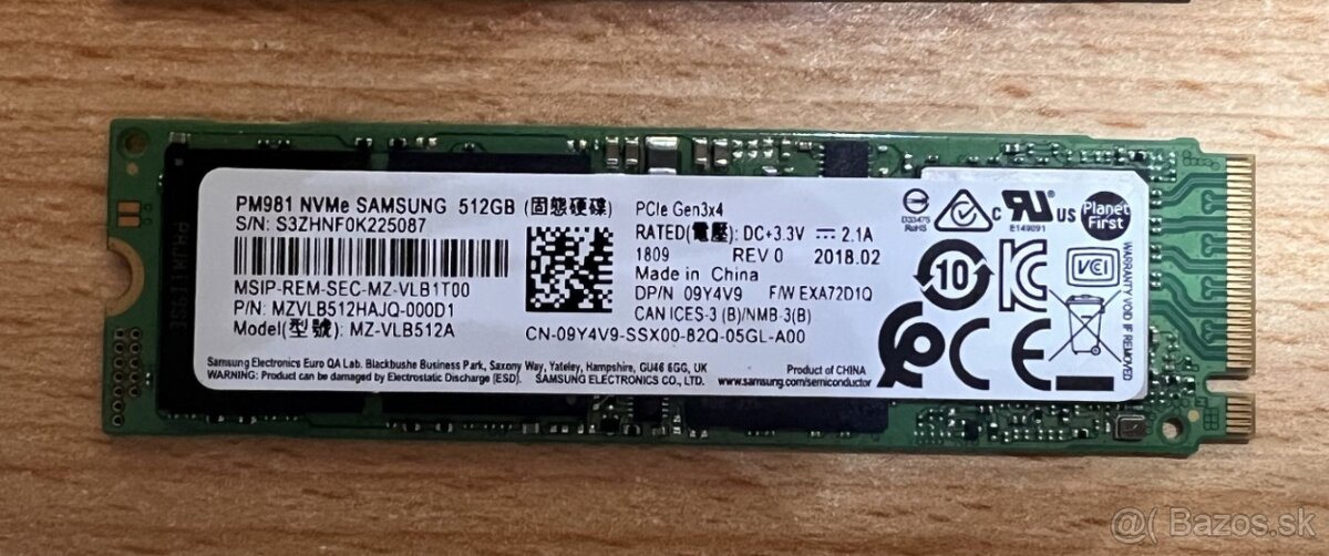 Samsung 512GB SSD NVME