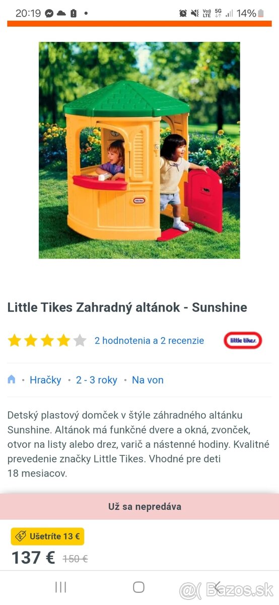 Zahradny altanok SUNSHINE