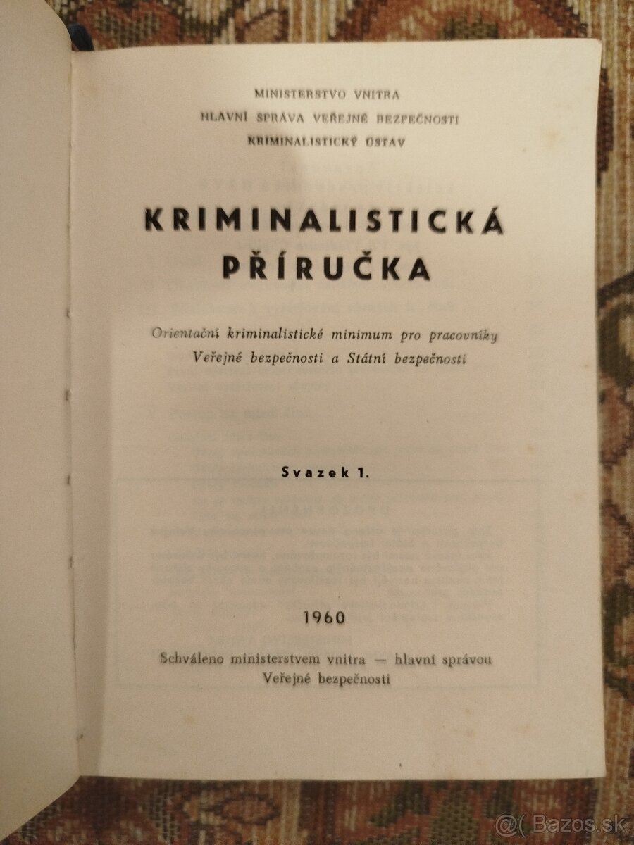 Kriminalistická príručka r. 1960