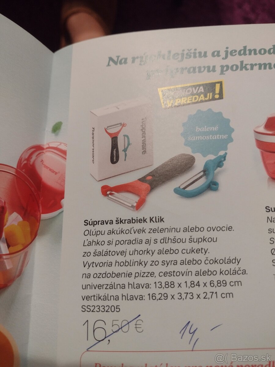 Znížená cena. Tupperware súprava škrabiek.Klik, nové.