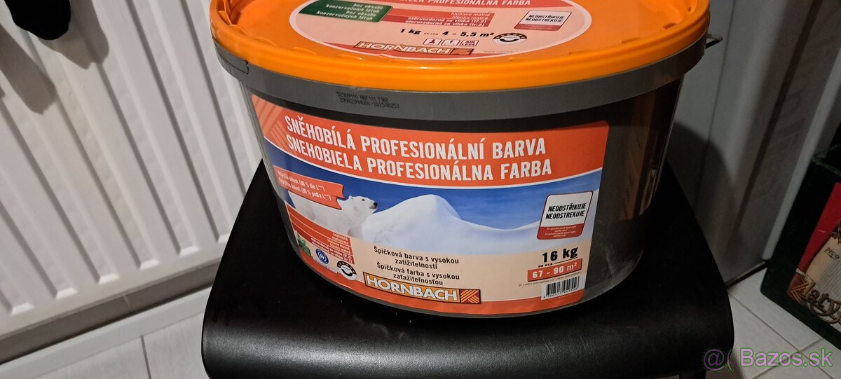 Predám novú farba na stenu snehobiela 16kg kýbel