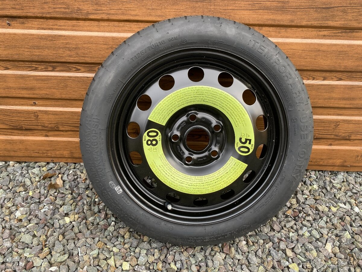 Dojazdové koleso, rezerva 5x112 R16 pneu 125/70 R16