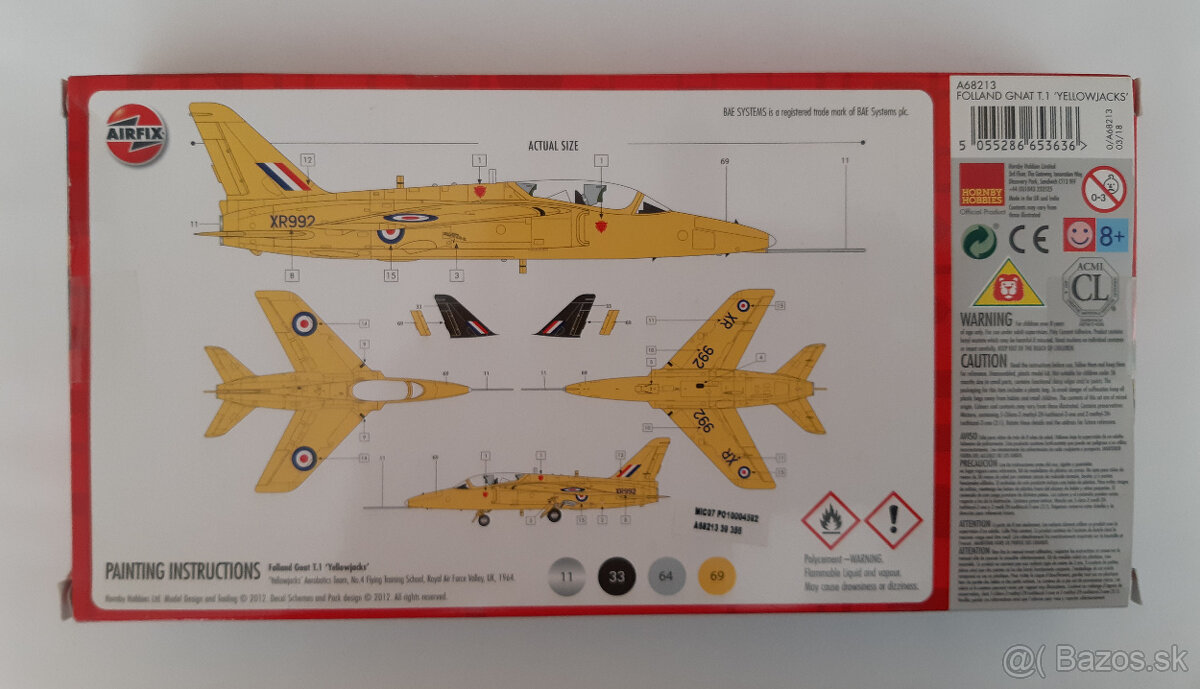 AIRFIX - Plastikovy model FOLLAND GNAT T.1 "YELLOWJACKS"