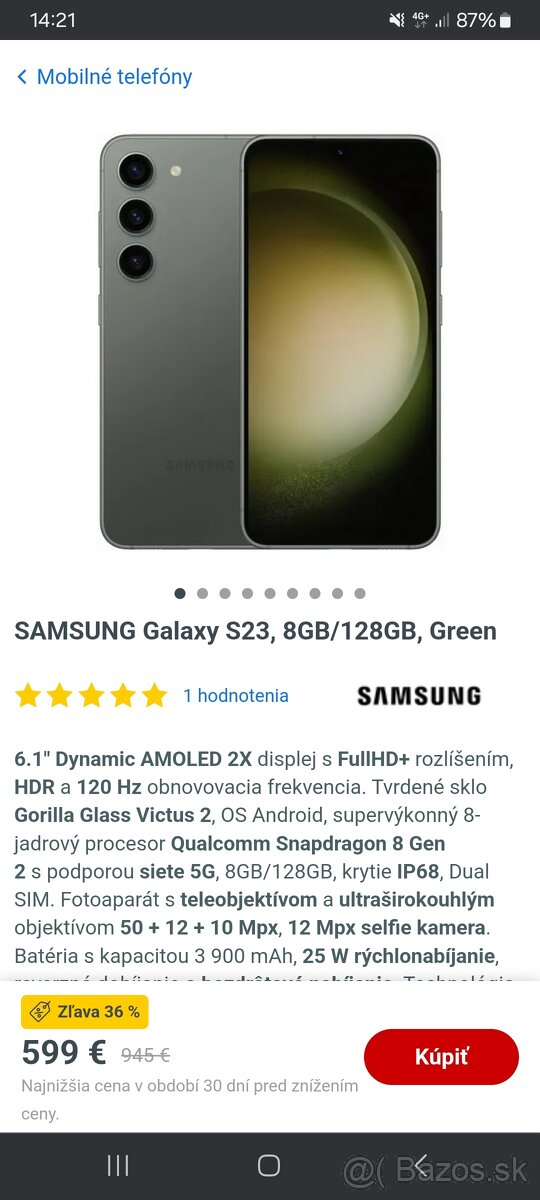 Predám úplne nový SAMSUNG GALAXY S23