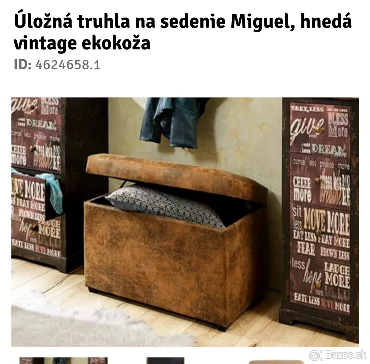 Taburet, úložný box Miguel na sedenie