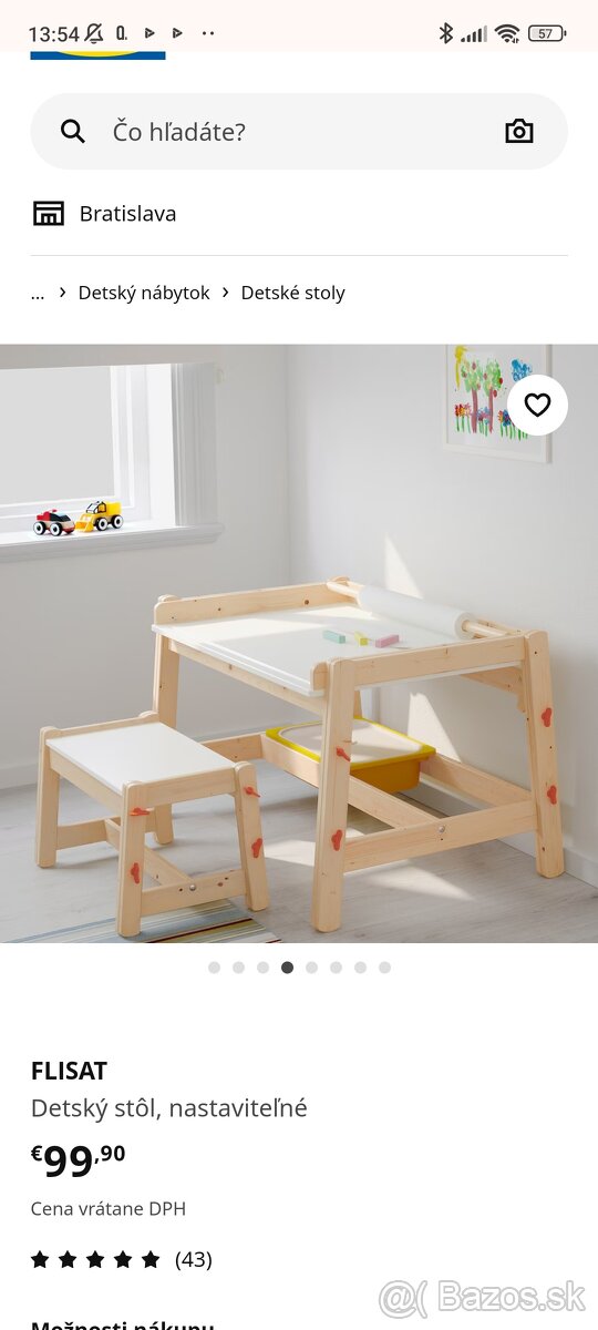 Rastúci stôl s lavicou IKEA