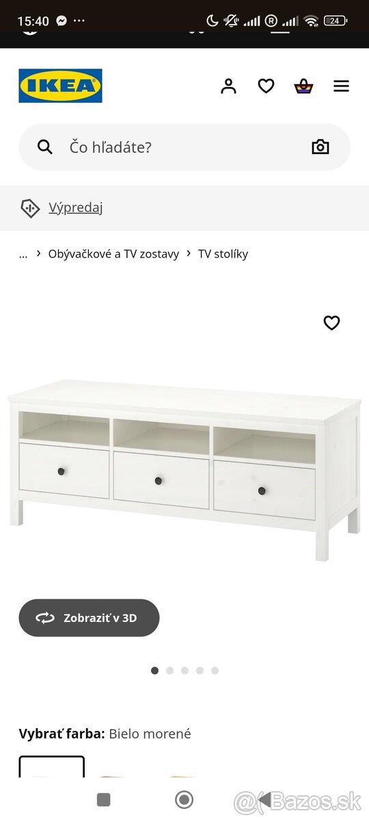 Televízny stolík Hemnes