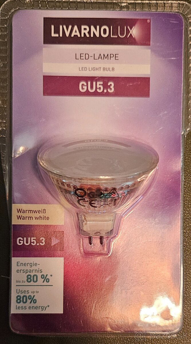 4ks LED žiarovky LIVARNOLUX GU5.3 - Teplá biela, 12V, 3W