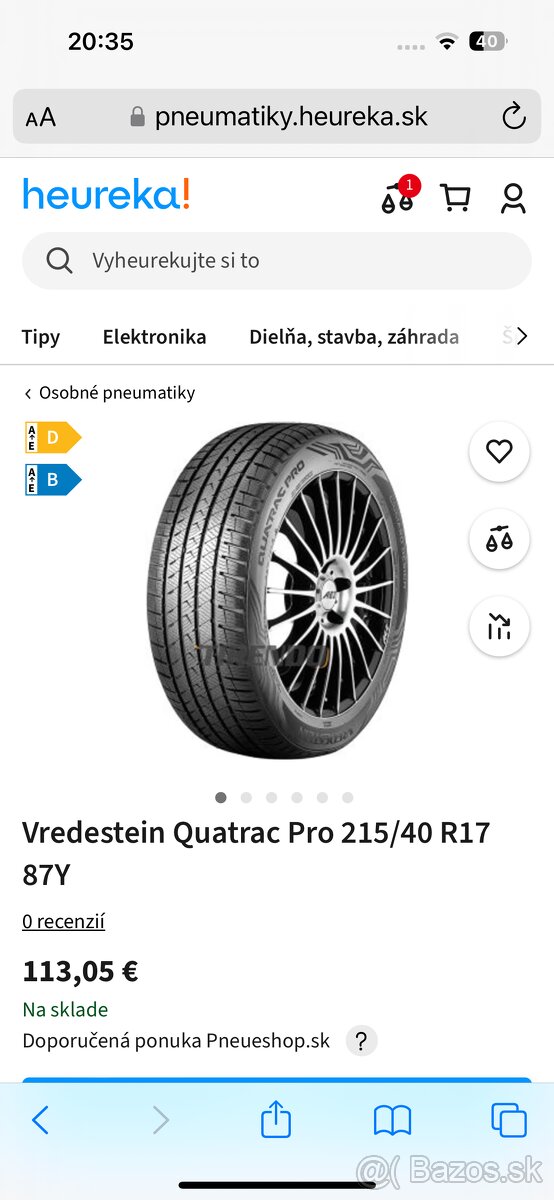 Vredestein Quatrac Pro 215/40 R17