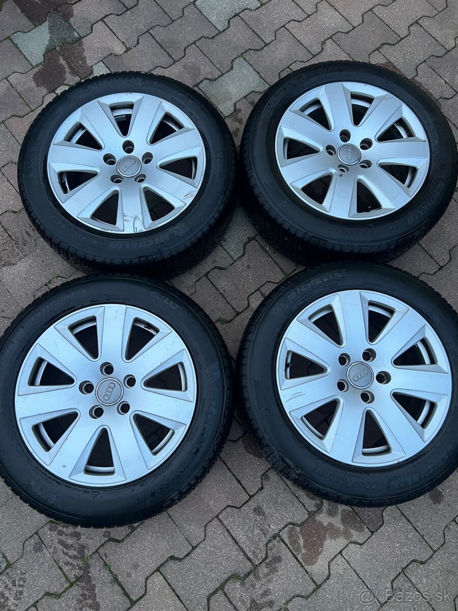 Elektróny 5x112 r16 + pneu celoročné Michelin 205/55 r16