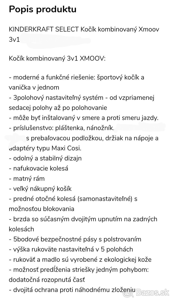 KINDERKRAFT SELECT Kočík kombinovaný Xmoov 3v1