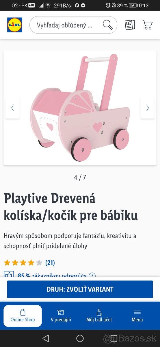 Dreveny kočík pre bábiky