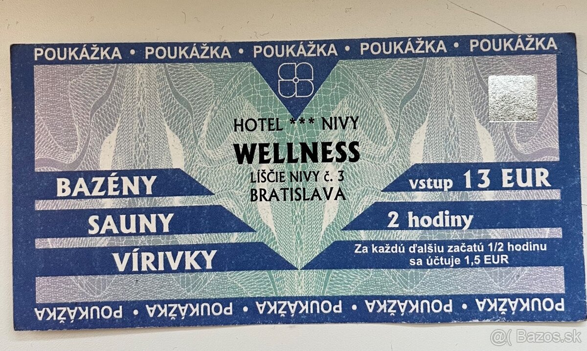 Predám poukážky do Wellness centra v BA