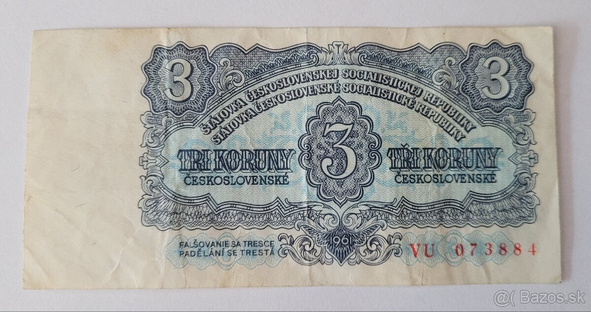 3 koruny 1961