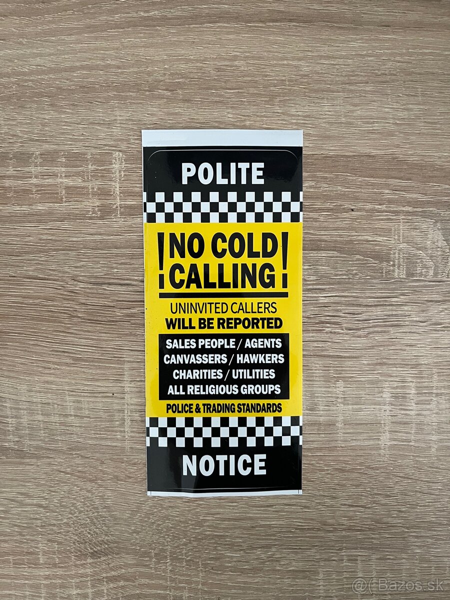 Polite No Cold Calling Nálepka – NOVÁ