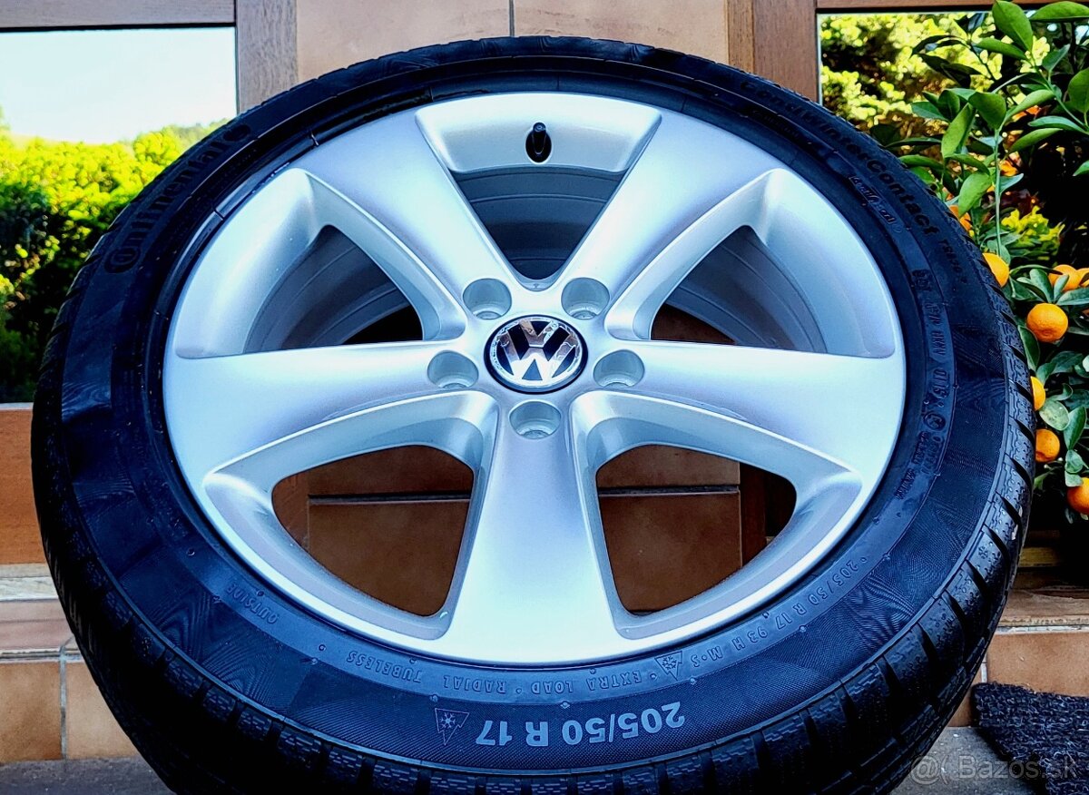 alu R17 5x112, zimné pneu 205/50, orig. VW Passat, CC, EOS