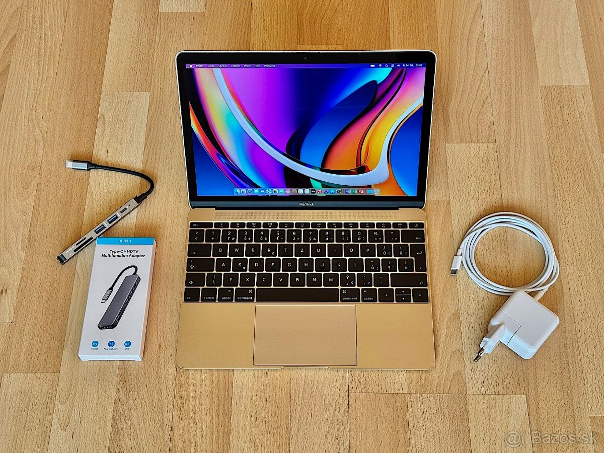 ZÁRUKA-MacBook 12" Gold, TOP STAV, výdrž baterky 7 hod