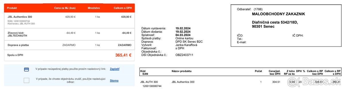 JBL Authentics 300 zakúpený 19.2.