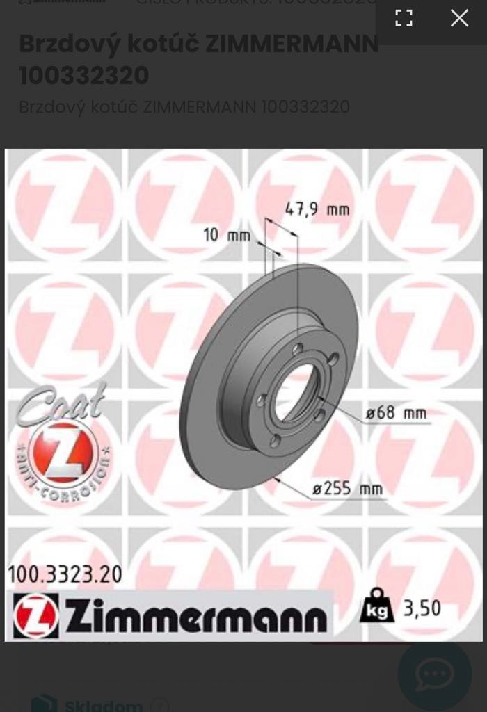 Predám brzdni zn. Zimmermann 255