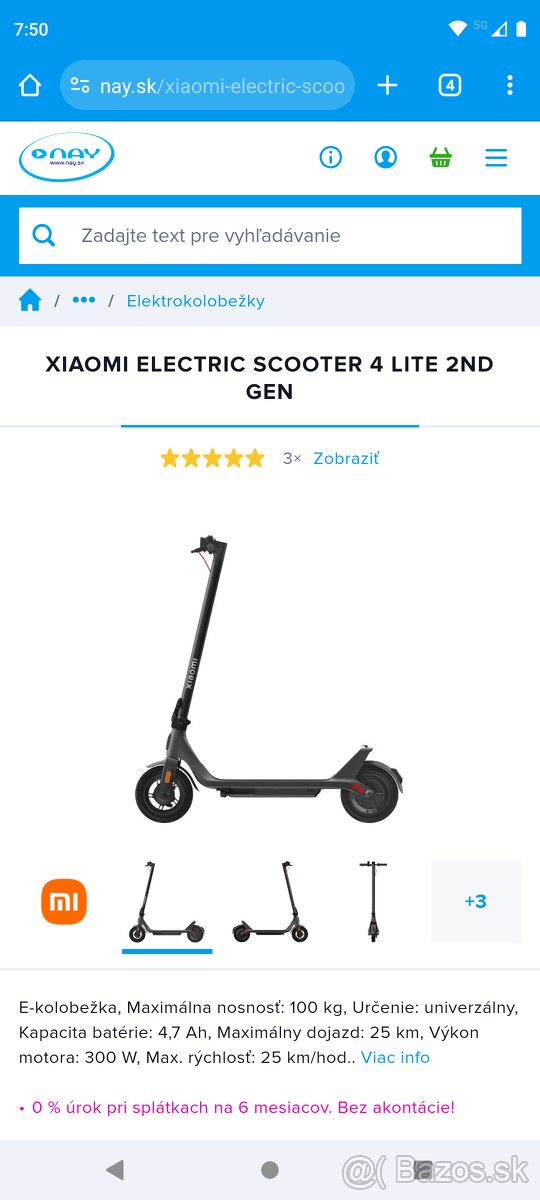 Xiaomi elektrická kolobežka