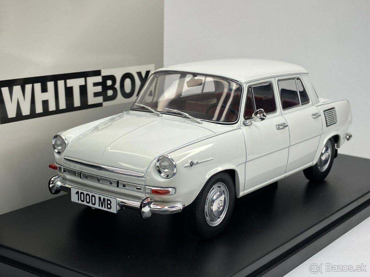 ŠKODA 1000 MB - biela - 1/24 - WHITEBOX