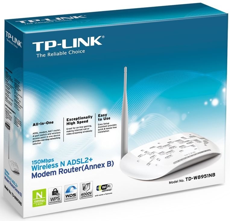 TP-LINK TD-W8951NB 150Mbps Wireless N ADSL2+