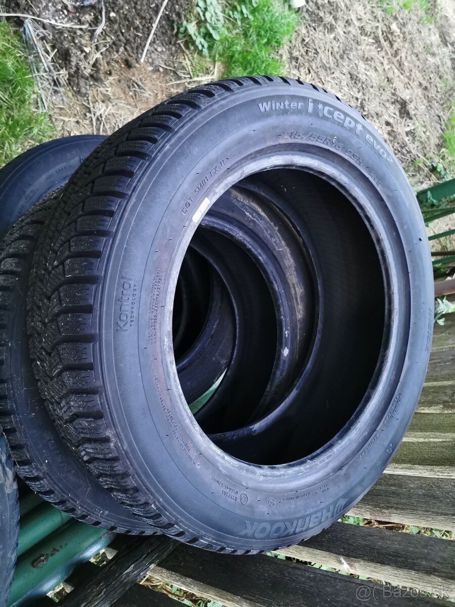 2 Zimne pneumatiky 215/55 R16 Hankook