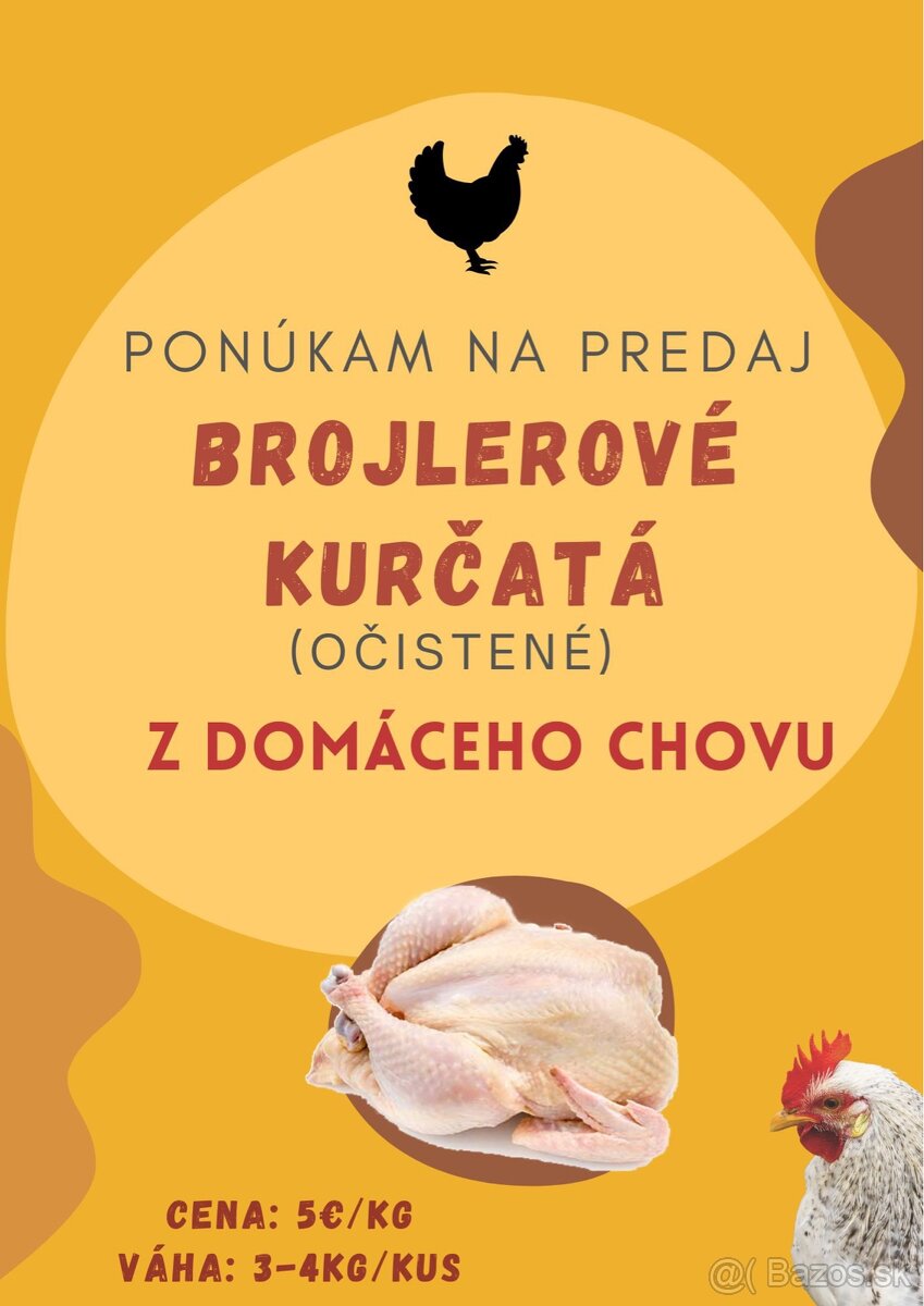 Očistené brojlerové kurčatá