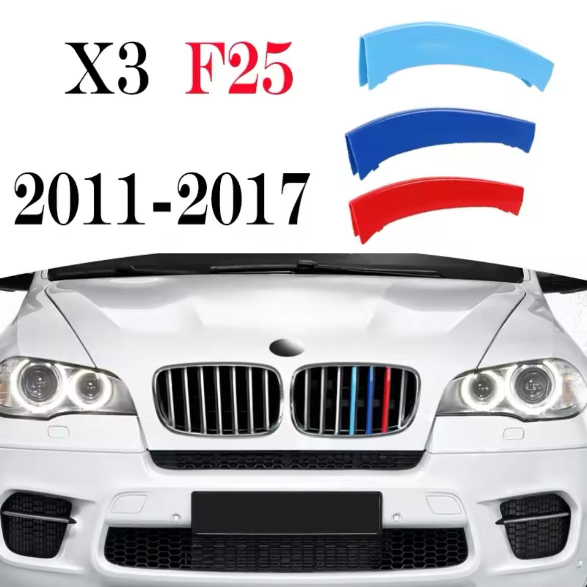 Farebné krytky na prednú masku BMW x3 F25, M-Paket