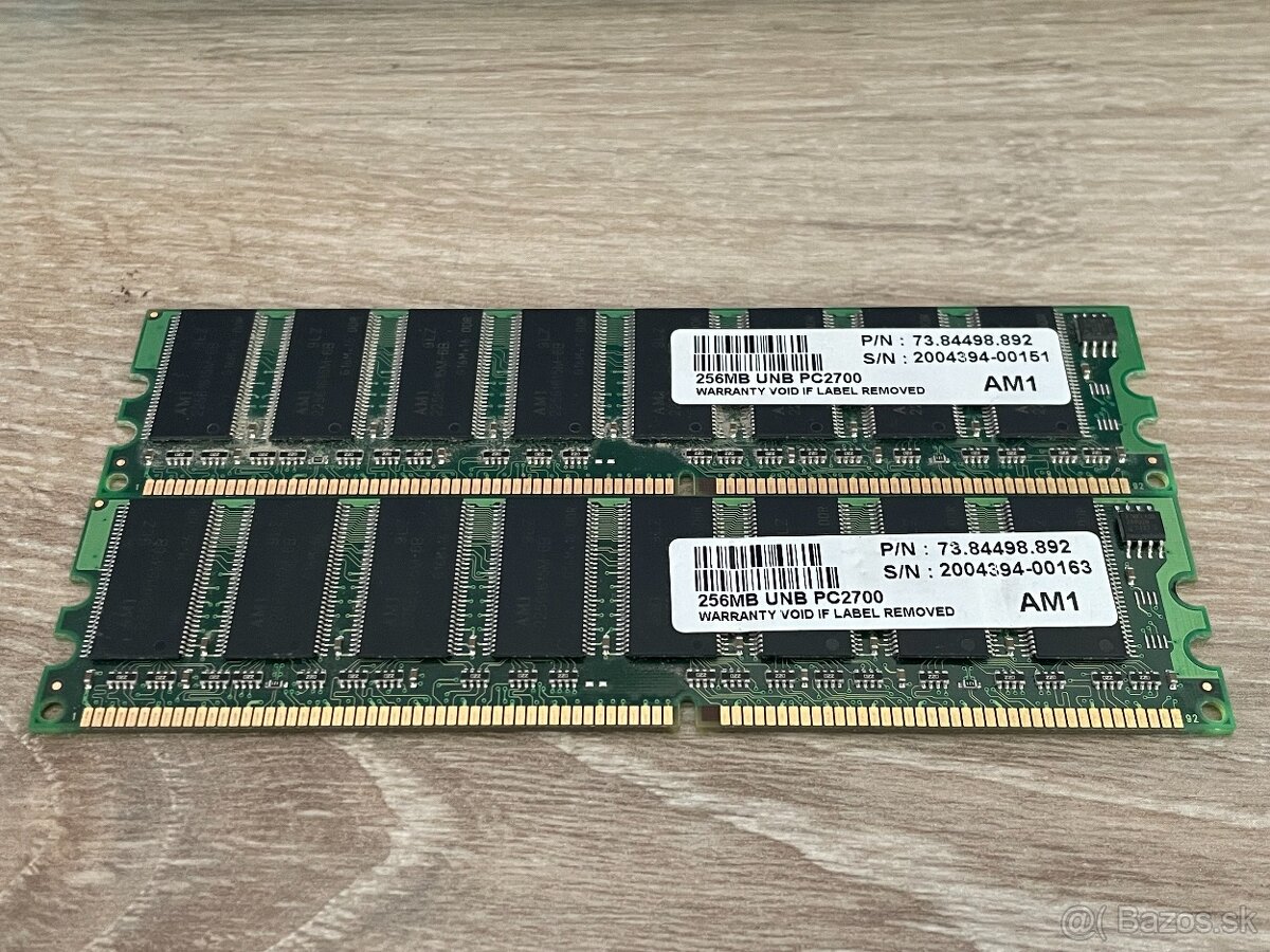 Historické pamäte RAM DDR1: AM1 256MB UNB PC2700