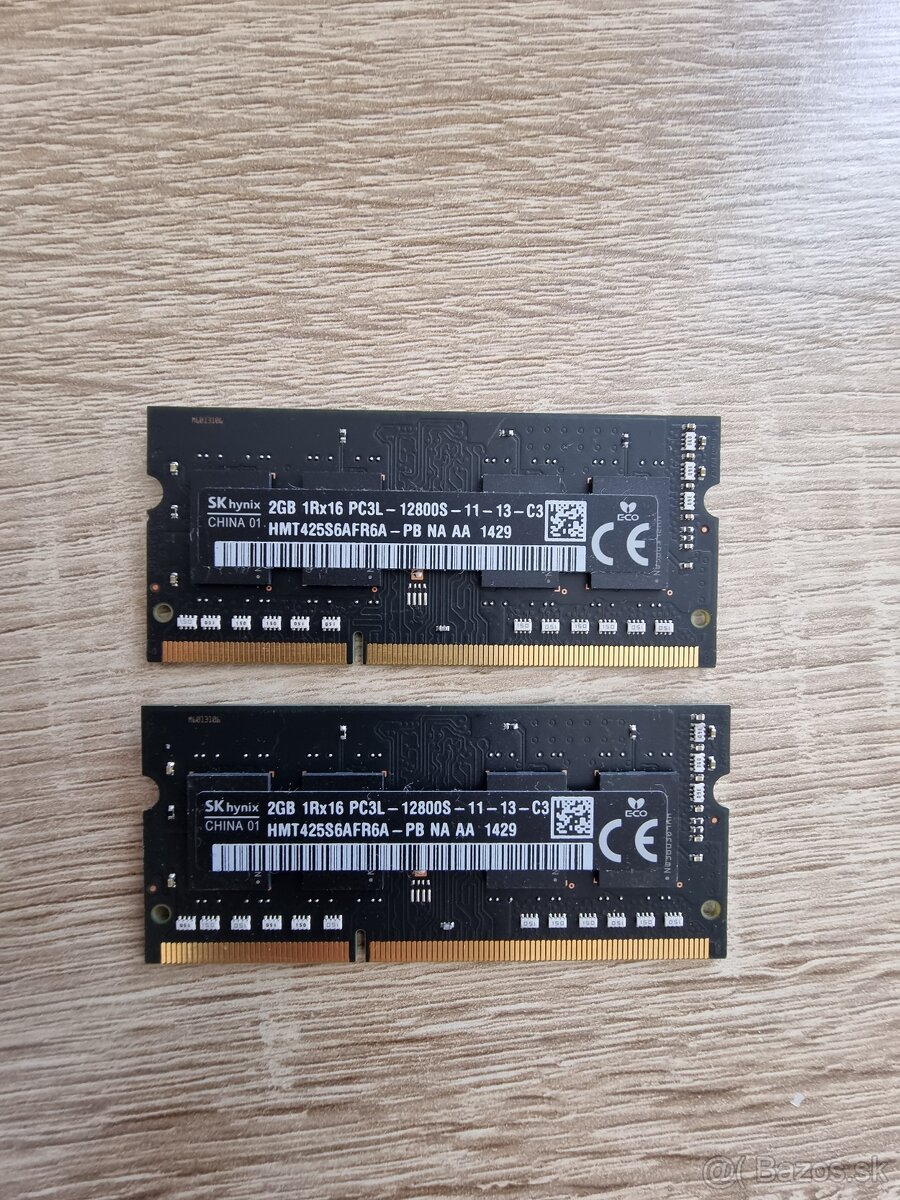 Predám DDR3 2GB 1Rx16 PC3L-12800S