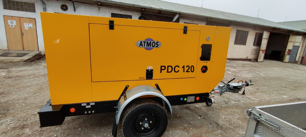 pojazdný dieslový kompresor ATMOS PDC120 s motoromCATERPILAR