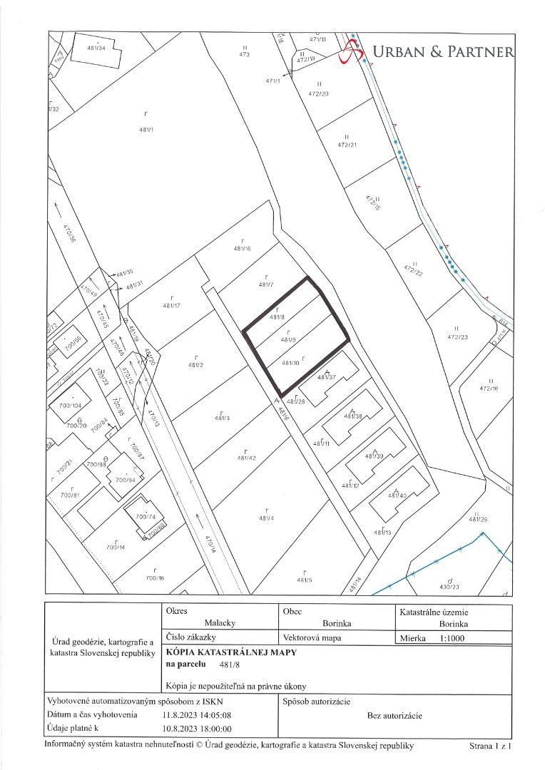 PREDAJ stavebného pozemku v BORINKE.