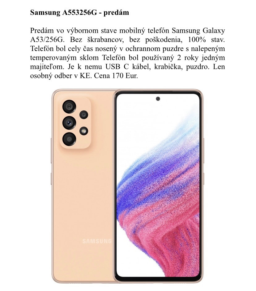 Samsung A553256G - predám