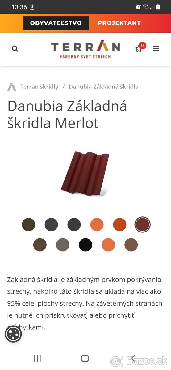 Škridla Terran Danubia Evo - Merlot