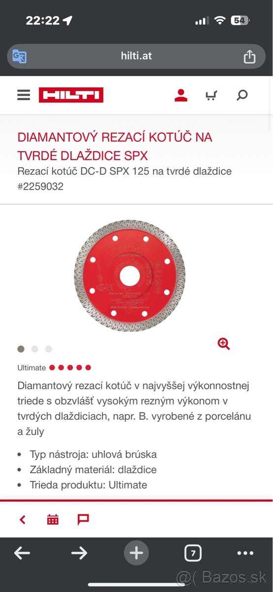 Hilti rezací kotúč dc- d som 125