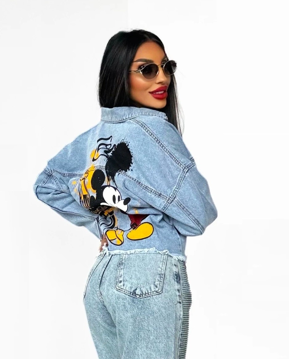 Dámska svetla denim bunda Disney NOVA