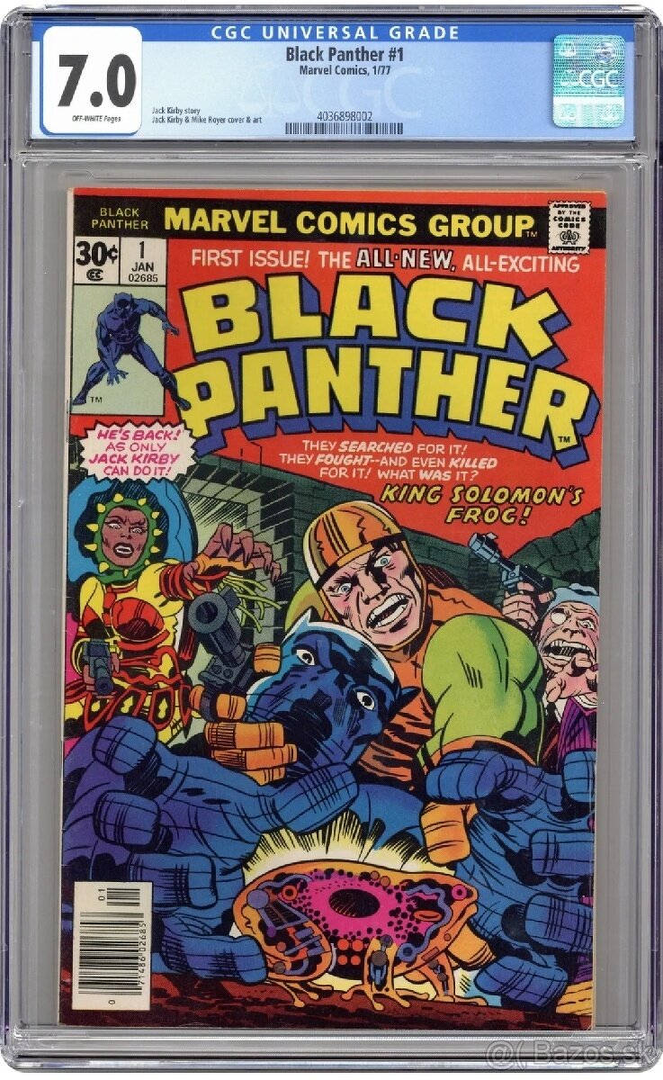 Komiks Black Panther, cislo #1 CGC 7.0, rok vydania 1977