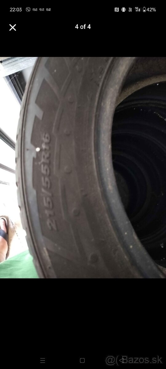 Zimne pneumatiky 215 / 55 R 16 Skoro nove