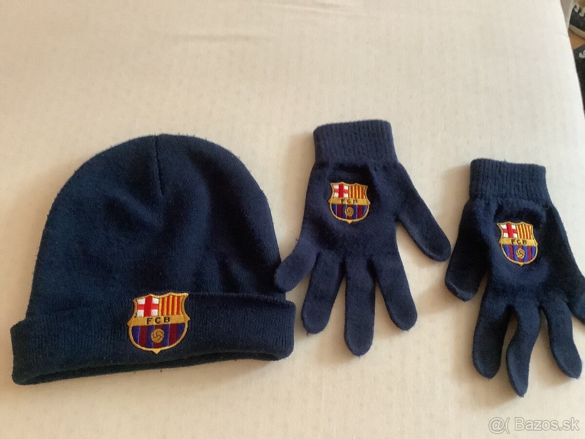 Fc Barcelona čiapka a rukavice set