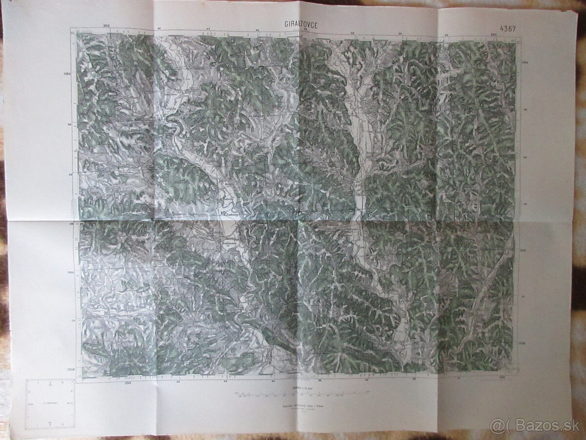 Mapa Giraltovce, Stropkov r. cca 1935.