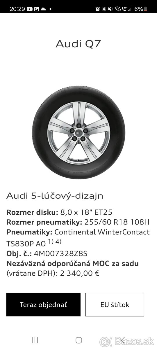 Predám kolesa Audi R18 komplety Audi Q7 disky + pneumatiky