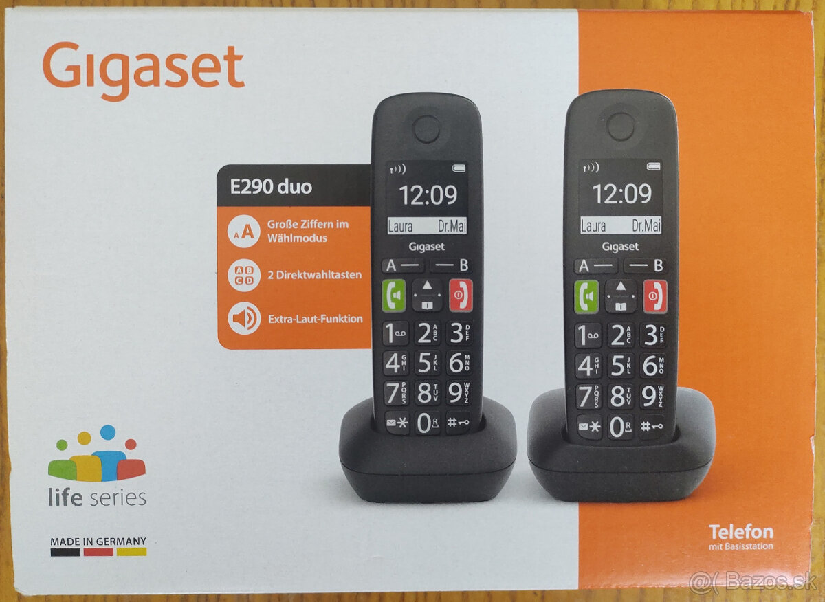 Gigaset E290 Duo - 2 prenosne telefonne sluchadla v baleni