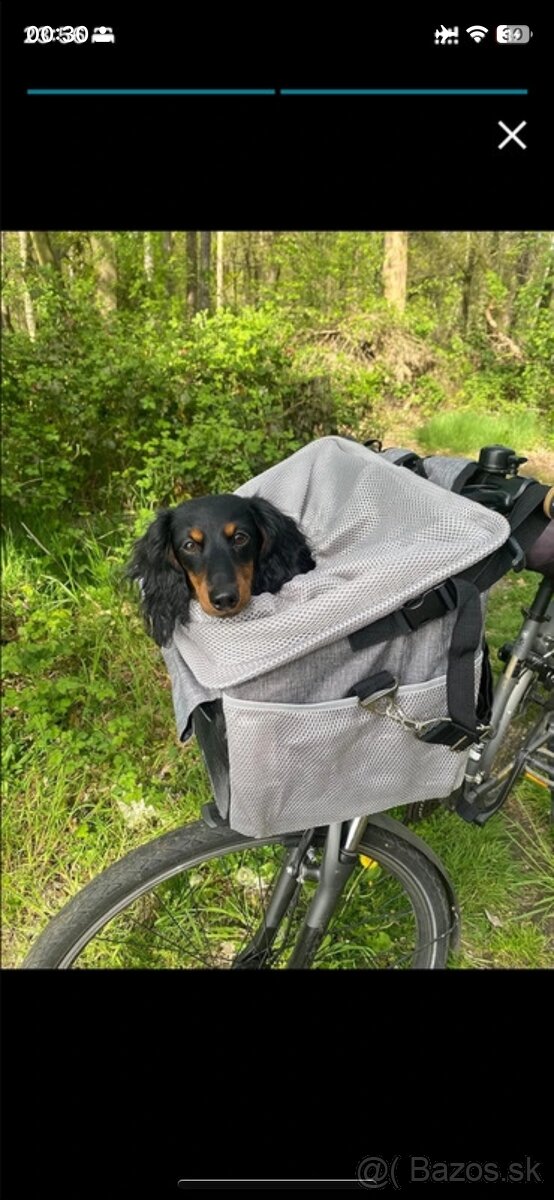 Košík na bicykel pre psa so sieťkou. Taška na bicykel pre ps